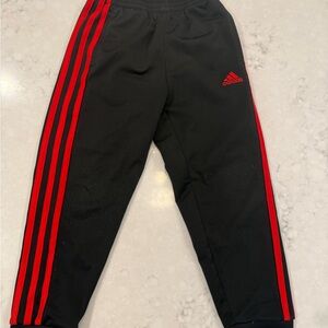 Adidas Black and Red Sweatpants with Tapered Fit